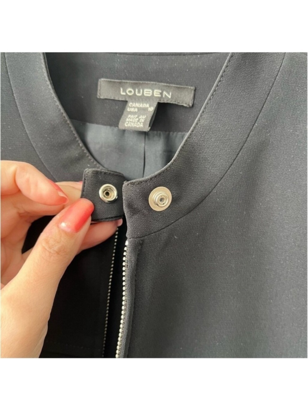 Louben Laura Black Blazer with stud details size 10 vintage career - Picture 9 of 11